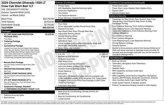 New 2026 Chevrolet Silverado 1500 Truck