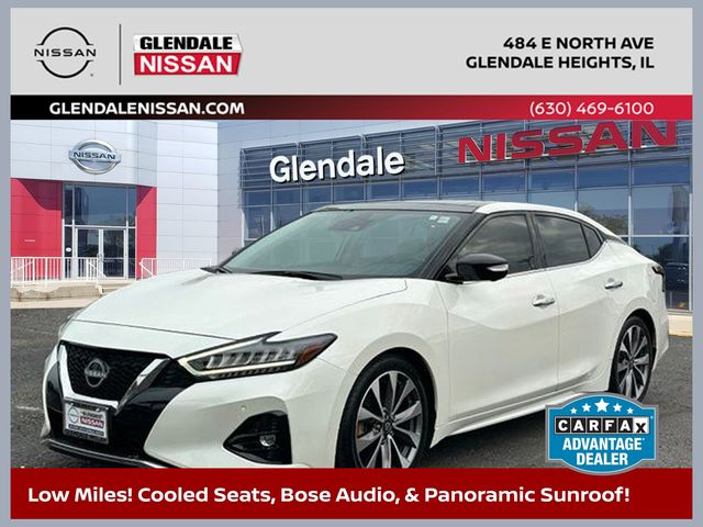 Pearl White Tricoat 2023 Nissan Maxima Sedan Front-Wheel Drive Continuously Variable Transmission