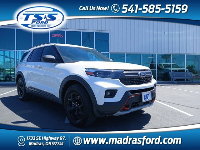Star White Metallic Tri-Coat 2022 Ford Explorer SUV / Crossover All-Wheel Drive Automatic