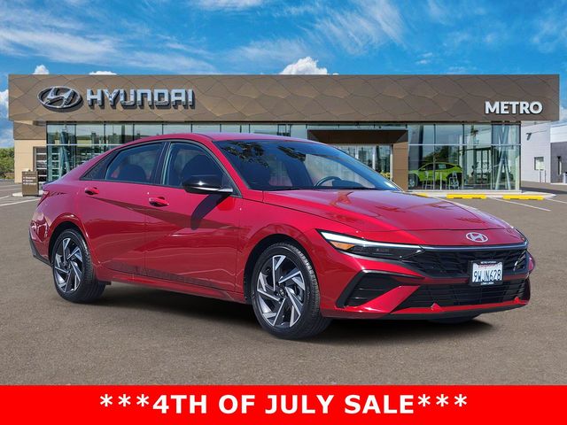 Red 2025 Hyundai Elantra Sedan Front-Wheel Drive Continuously Variable Transmission