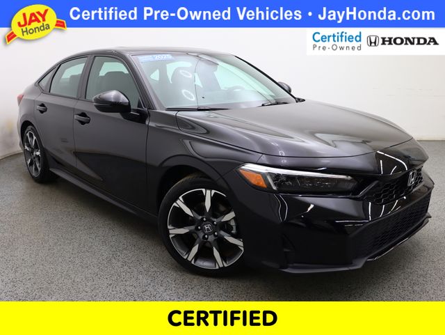 Crystal Black 2025 Honda Civic Hybrid Sport Touring Sedan FWD Sedan Front-Wheel Drive Continuously Variable Transmission
