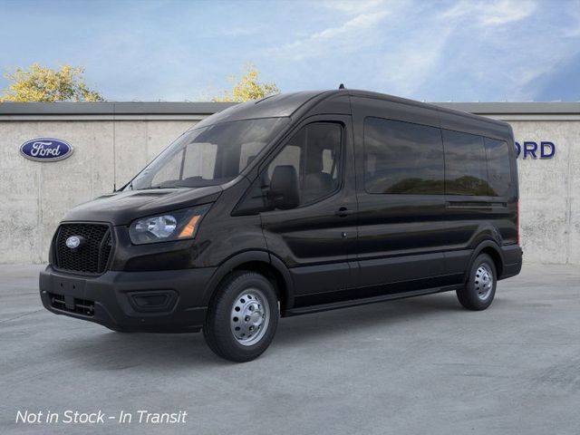 Black 2026 Ford Transit Passenger 350 XL Medium Roof LB AWD Van All-Wheel Drive