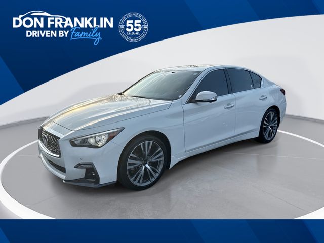 Pure White 2022 INFINITI Q50 Sensory AWD Sedan All-Wheel Drive 7-Speed Automatic Overdrive