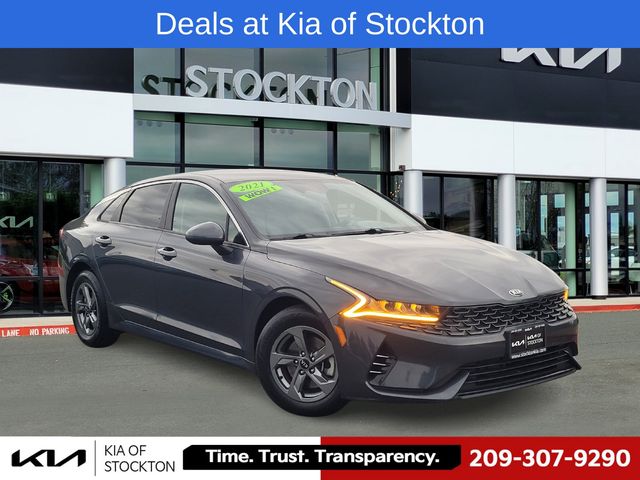 Gravity Gray 2021 Kia K5 Sedan Front-Wheel Drive 8-Speed Automatic