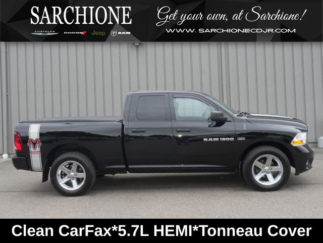 Black Clearcoat 2012 RAM 1500 Express Quad Cab 4WD Pickup Truck Four-Wheel Drive 6-Speed Automatic