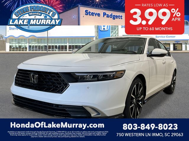 Platinum White Pearl 2026 Honda Accord Hybrid Sedan Front-Wheel Drive Continuously Variable Transmission