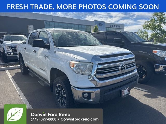 Super White 2016 Toyota Tundra SR5 CrewMax 5.7L 4WD Pickup Truck Four-Wheel Drive 6-Speed Automatic Overdrive