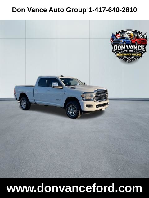 Bright White Clearcoat 2024 RAM 2500 Laramie Crew Cab 4WD Pickup Truck Four-Wheel Drive 6-Speed Automatic