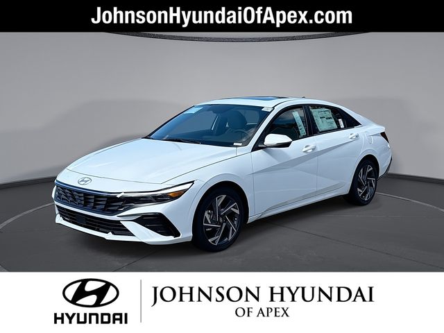 Serenity White 2025 Hyundai Elantra Hybrid Sedan Front-Wheel Drive 6-Speed Dual Clutch