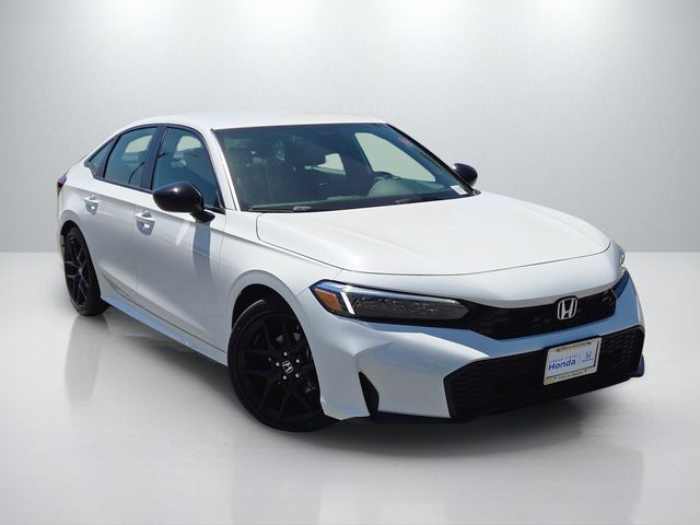 Platinum White Pearl 2026 Honda Civic Sport FWD Sedan Front-Wheel Drive Continuously Variable Transmission