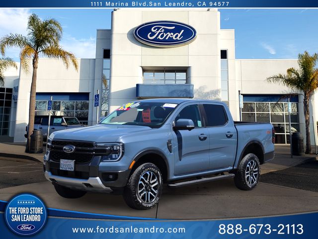 Blue (Azure Gray Metallic Tri-Coat) 2024 Ford Ranger Pickup Truck Four-Wheel Drive Automatic