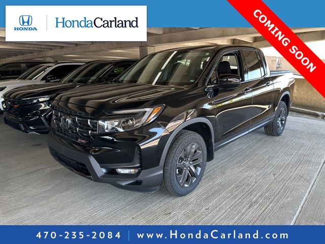 Crystal Black Pearl 2025 Honda Ridgeline Sport AWD Pickup Truck All-Wheel Drive 9-Speed Automatic
