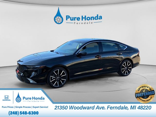 Crystal Black Pearl 2025 Honda Accord Hybrid Sedan Front-Wheel Drive Continuously Variable Transmission