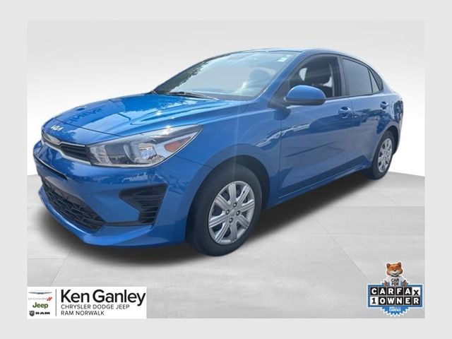 Sporty Blue 2023 Kia Rio Sedan Front-Wheel Drive Continuously Variable Transmission