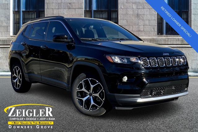 Diamond Black Crystal Pearlcoat 2025 Jeep Compass SUV / Crossover Four-Wheel Drive 8-Speed Automatic