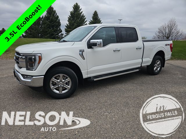White Metallic 2022 Ford F-150 Lariat SuperCrew 4WD Pickup Truck Four-Wheel Drive Automatic