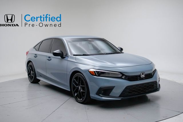 Sonic Gray Pearl 2022 Honda Civic Sedan Front-Wheel Drive Continuously Variable Transmission