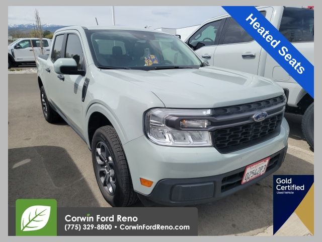 Cactus Gray 2022 Ford Maverick XLT SuperCrew FWD Pickup Truck Front-Wheel Drive Continuously Variable Transmission