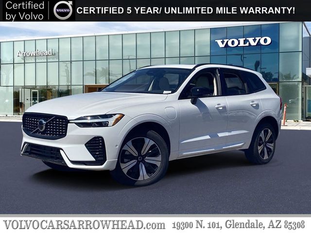 Crystal White Metallic 2025 Volvo XC60 Recharge T8 Plus Dark Theme eAWD SUV / Crossover All-Wheel Drive Automatic