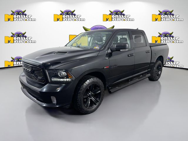 Brilliant Black Crystal Pearlcoat 2018 RAM 1500 Sport Crew Cab 4WD Pickup Truck Four-Wheel Drive 8-Speed Automatic