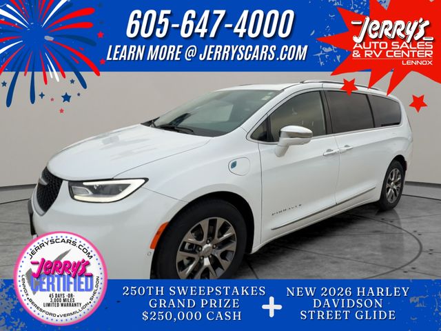 Bright White Clearcoat 2024 Chrysler Pacifica Hybrid Pinnacle FWD Minivan Front-Wheel Drive Continuously Variable Transmission