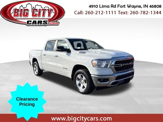 Bright White Clearcoat 2021 RAM 1500 Big Horn Crew Cab 4WD Pickup Truck Four-Wheel Drive 8-Speed Automatic