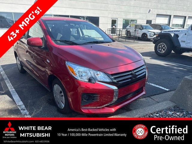 Infrared Metallic 2024 Mitsubishi Mirage Hatchback Front-Wheel Drive Continuously Variable Transmission