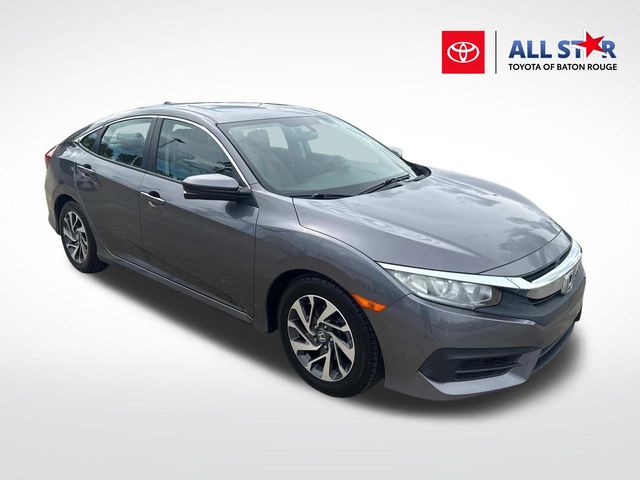 Sonic Gray Pearl 2017 Honda Civic Sedan Front-Wheel Drive Continuously Variable Transmission