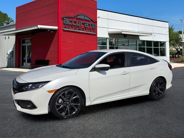 White 2020 Honda Civic Sedan Front-Wheel Drive Continuously Variable Transmission