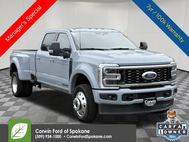 Glacier Gray Metallic Tri-Coat 2026 Ford F-450 Super Duty Platinum Crew Cab LB DRW 4WD Pickup Truck Four-Wheel Drive Automatic