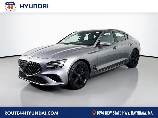 Silver 2023 Genesis G70 2.0T RWD Sedan Rear-Wheel Drive 8-Speed Automatic