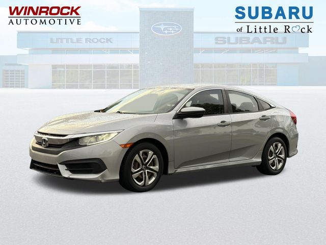 Silver 2018 Honda Civic Sedan Front-Wheel Drive Continuously Variable Transmission