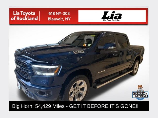 Patriot Blue Pearlcoat 2022 RAM 1500 Big Horn Crew Cab 4WD Pickup Truck Four-Wheel Drive 8-Speed Automatic