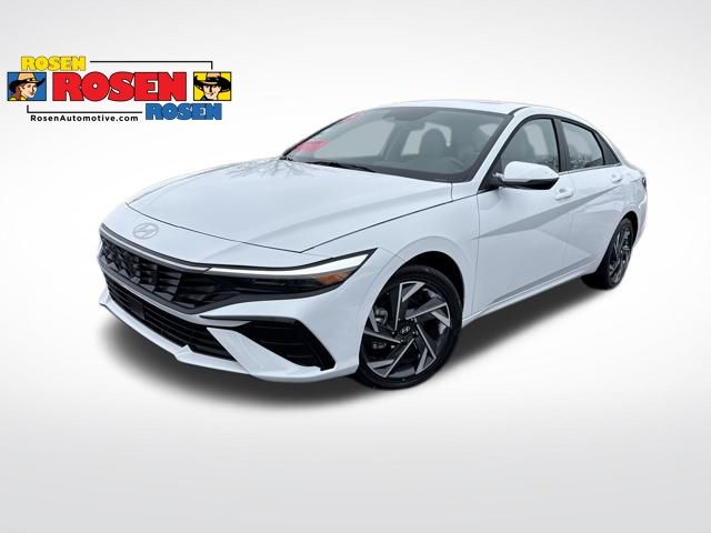 Serenity White 2025 Hyundai Elantra Hybrid Limited FWD Sedan Front-Wheel Drive 6-Speed Dual Clutch