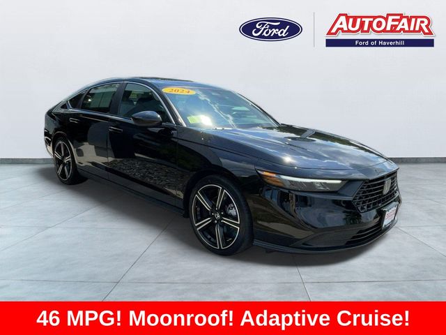 Crystal Black Pearl 2024 Honda Accord Hybrid Sedan Front-Wheel Drive Continuously Variable Transmission
