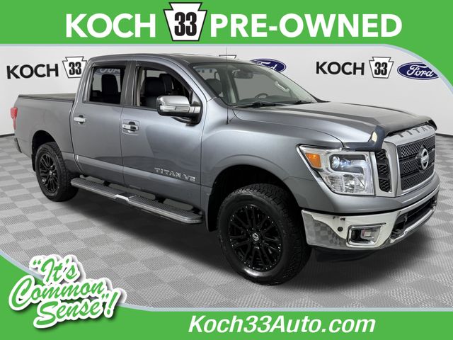 Gray (Gun Metallic) 2018 Nissan Titan Pickup Truck Four-Wheel Drive 7-Speed Automatic