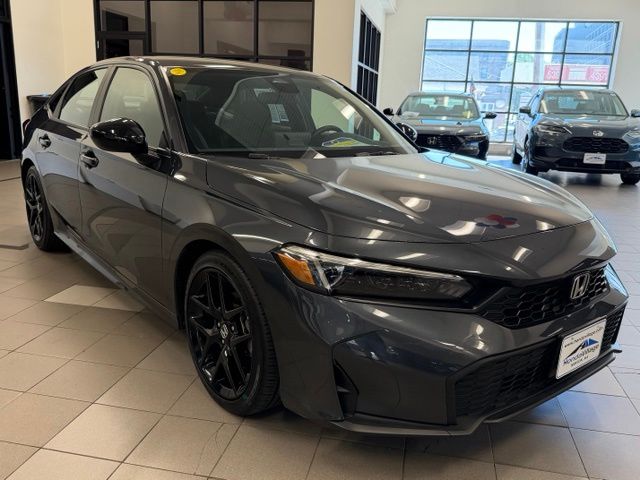 Meteorite Gray Metallic 2025 Honda Civic Sport FWD Sedan Front-Wheel Drive Continuously Variable Transmission