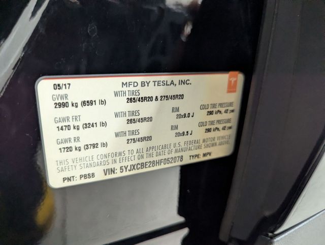 used 2017 Tesla Model X car, priced at $22,781