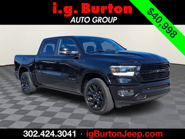 Diamond Black Crystal Pearlcoat 2021 RAM 1500 Laramie Crew Cab 4WD Pickup Truck Four-Wheel Drive 8-Speed Automatic