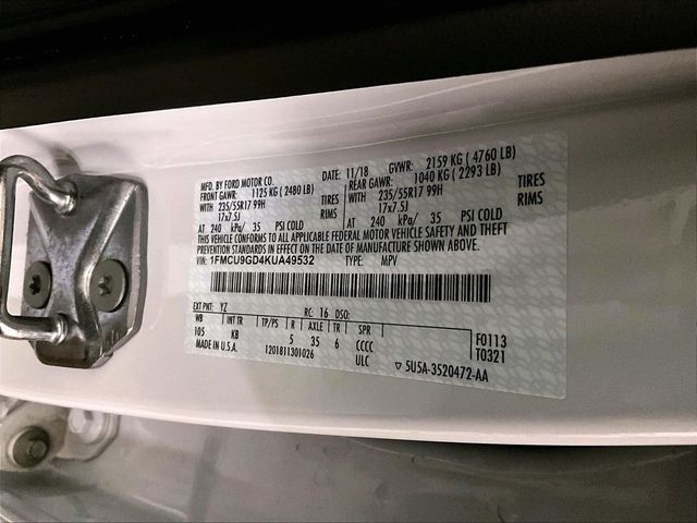 2019 Ford Escape SE White at Rochrich Mazda