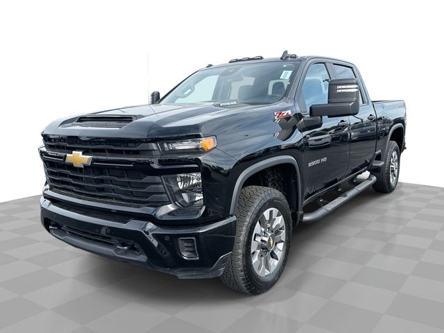 Black 2025 Chevrolet Silverado 2500HD Custom Crew Cab 4WD Pickup Truck Four-Wheel Drive Automatic