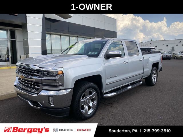 Silver Ice Metallic 2016 Chevrolet Silverado 1500 LTZ Crew Cab 4WD Pickup Truck Four-Wheel Drive 6-Speed Automatic Overdrive