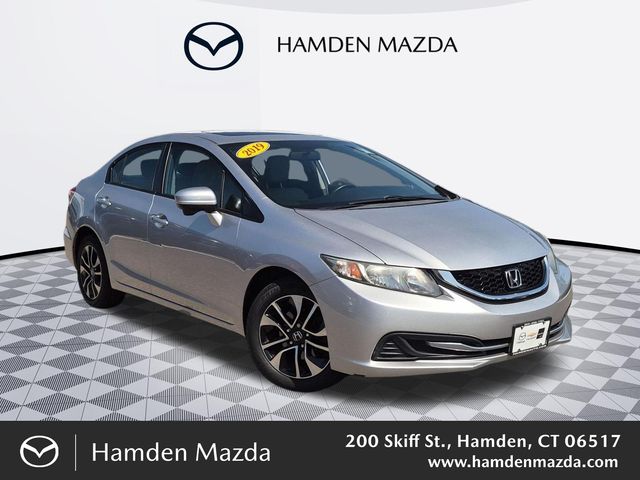 Alabaster Silver Metallic 2015 Honda Civic Sedan Front-Wheel Drive Continuously Variable Transmission