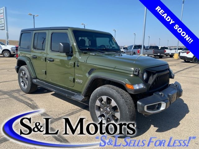 Sarge Green Clearcoat 2021 Jeep Wrangler Unlimited Sahara 4WD SUV / Crossover Four-Wheel Drive 6-Speed Manual