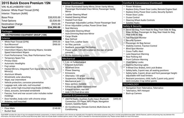 2015 Buick Encore Premium AWD