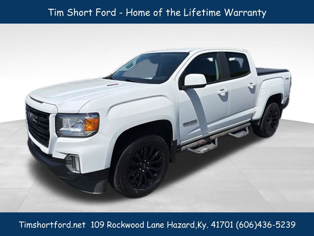 White 2022 GMC Canyon Elevation Crew Cab 4WD Pickup Truck Four-Wheel Drive 6-Speed Automatic