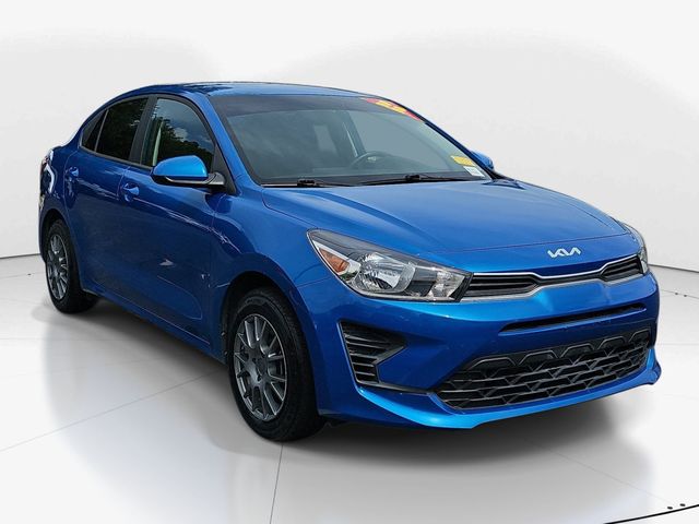 Blue 2022 Kia Rio Sedan Front-Wheel Drive Continuously Variable Transmission