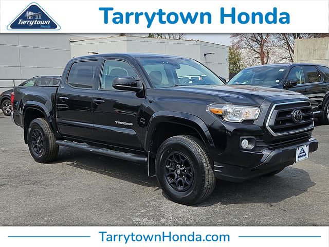 Midnight Black Metallic 2021 Toyota Tacoma SR5 V6 Double Cab 4WD Pickup Truck Four-Wheel Drive 6-Speed Automatic