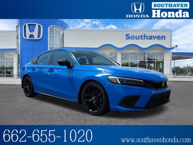 Boost Blue Pearl 2024 Honda Civic Hatchback Hatchback Front-Wheel Drive Continuously Variable Transmission