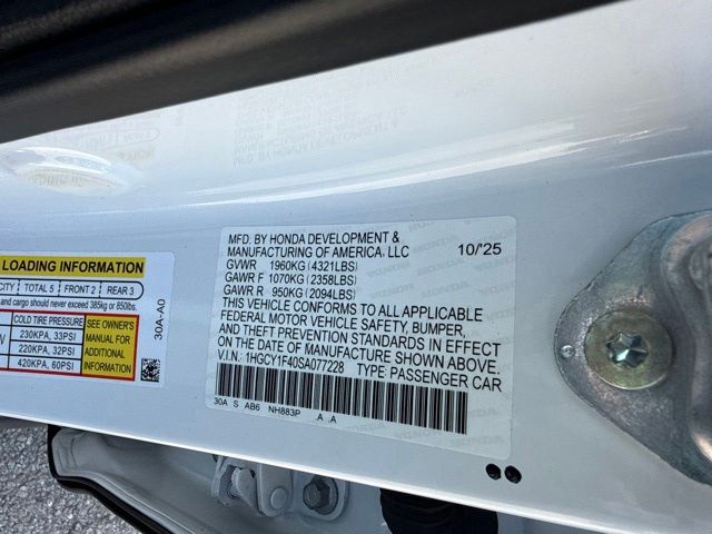 2025 Honda Accord - $27,888